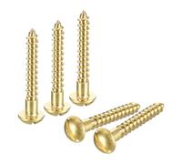 sourcing map Viti per legno M4 x 30 mm a testa tonda con intaglio in ottone, autofilettanti, viti per la lavorazione del legno, 20 pezzi