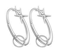 sourcing map Y2K - Portachiavi a forma di stella, in lega di zinco color argento, con anello per cintura, accessorio per borse, portafogli e regali, per uomo e donna, confezione da 2