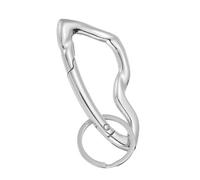 sourcing map Y2K Portachiavi irregolare, in lega di zinco color argento, con anello per cintura, accessorio per borse, portafogli e regali