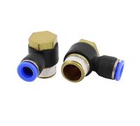 sourcingmap® 1/2"PT maschio per filettatura 10mm accoppiatore 90 Gradi Veloce raccordi a innesto a 2 Pz