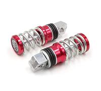 Sourcingmap, 1 paio di poggiapiedi per moto in metallo, 8 mm, colore rosso e argento