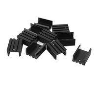 sourcingmap 10 Pz 21x15x10mm Alluminio Nero dissipatore di calore per TO-220 Transistor