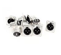 sourcingmap 10 x XLR Maschio Chassis Montaggio Pannello Presa 3 Pin per audio Studio Connettore