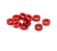 Sourcingmap® 10pcs 2 mm di spessore Arandea piatto M3 lega di alluminio Viti di parafango Rosso