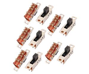 sourcingmap 10pcs 3 Posizione 8P DPDT a pannello Micro Slitta interruttore chiavistello interruttore basculante