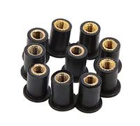 Sourcingmap - 10PCS M5 gomma nera parabrezza viti bulloni dado per moto