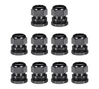 Sourcingmap 10PCS PG25 Pressacavo impermeabile giunto in plastica regolabile controdado nero per 16 mm - mm diametro cavo