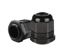 sourcingmap® 10Pz M20 IP68 TRS Passacavo Locknut nera per 6mm-12 millimetri Cavetto Dia