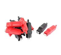 sourcingmap 12 pezzi, colore: rosso, Nero, in metallo per a coccodrillo per Test batteria