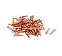 sourcingmap 13 millimetri, lunghezza 2mm x 12mm testa rotonda in rame massiccio Rivetti Fasteners Oro tono 40pc