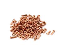 Sourcingmap® 2 mm x 6 mm rotonda albero di rame solido rivetti chiusure dorato 7.5 mm Lunghezza 100 pz