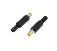 sourcingmap 2Pcs 4.3 x 6mm Maschio spina di alimentazione DC Connettore Jack Nero Giallo Color Argento