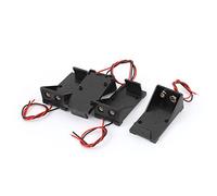sourcingmap 4pz alloggiamento in plastica 9V batteria Conservazione supporto del contenitore a cassetta doppia con fili conduttori