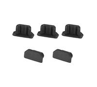 Sourcingmap, 5 copriporte in silicone con micro USB, anti polvere, 6,5 x 2,3 mm, colore: nero