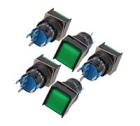 sourcingmap® 5 Pezzi Verde Quadrato Tappo DC 12V Luce 1P2T 5 Pin Interruttore A Pulsante