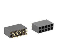 Sourcingmap, 50 pezzi, passo 2,54 mm, 2 x 5 pin, doppia fila retta, connettore femmina pin header striscia PCB Board Socket