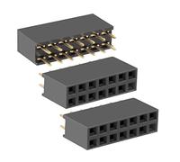 Sourcingmap, 50 pezzi, passo 2,54 mm, 2 x 7 pin, doppia fila retta, connettore femmina pin header striscia PCB Board Socket