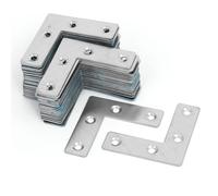 sourcingmap® 50mm x 50mm Piastre rinforzo angolo piatto a L riparazione 200pz.