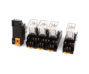 Sourcingmap - 5pezzi bobina ca 220-240v 3pdt 11 pin led rosso relè di potenza w base dello zoccolo