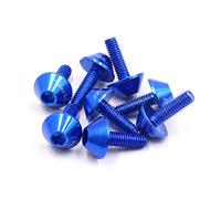 Sourcingmap, 8 viti a testa esagonale per moto, M6 x 15, blu