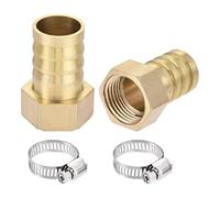 Sourcingmap, adattatore per tubo flessibile in ottone, 19 mm, spinato x G1/2 femmina, con morsetto per tubo flessibile da 16-25 mm, 2 set
