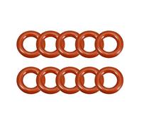 sourcingmap - Anello in silicone, diametro esterno 16 mm, diametro interno 9 mm, larghezza 3,5 mm, confezione da 10 pezzi, colore: rosso