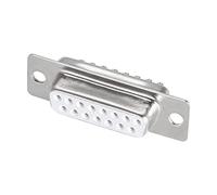 Sourcingmap, connettore D-sub, DB15, presa femmina a 15 pin a 2 file, per apparecchiature meccaniche, computer CNC, bianco, confezione da 1