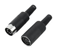 sourcingmap Coppia Nero DIN 7 pin femmina + maschio presa per Audio connettore AV
