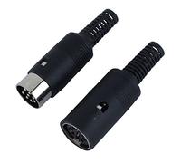 sourcingmap Coppia Nero DIN 8 pin femmina + maschio presa per Audio connettore AV