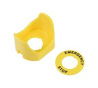 Sourcingmap - Cover protettiva in plastica, 22 mm, con due piedi, per interruttore di emergenza, colore: giallo, 1 pezzo