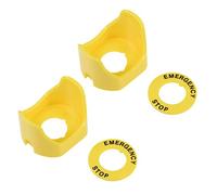 Sourcingmap - Cover protettiva in plastica, 22 mm, con due piedini, per interruttore di emergenza, colore: giallo, 2 pezzi