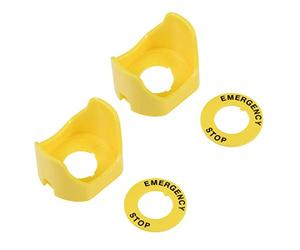 Sourcingmap - Cover protettiva in plastica, 22 mm, con due piedini, per interruttore di emergenza, colore: giallo, 2 pezzi