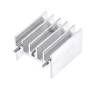 Sourcingmap, dissipatore di calore in alluminio TO-220, 25 mm x 23 mm x 16 mm, per il raffreddamento dei diodi a transistor MOSFET, con 2 perni di supporto, color argento, 10 pezzi