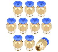 Sourcingmap Dritto Pneumatico Push to Quick Connect Raccordi G 1/8" Maschio x 6mm Tubo OD 10pz