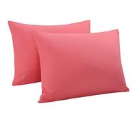 Sourcingmap, federe in 100% cotone egiziano, confezione da 2, 300 fili, qualità alberghiera, con chiusura a cerniera, super morbide e traspiranti, colore rosa corallo, 50 x 75 cm