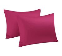 Sourcingmap, federe in 100% cotone egiziano, confezione da 2, 300 fili, qualità alberghiera, con chiusura a cerniera, super morbide e traspiranti, 50 x 90 cm, colore: fucsia