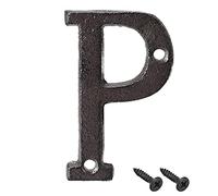Sourcingmap, lettera della casa da 3 pollici in ghisa lettera P per Home Hotel Mailbox indirizzo segno