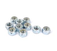 sourcingmap®-M12x 1,25mm zincato esagonale Dadi di sicurezza argento tono 10pcs