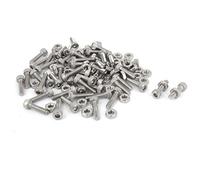 Sourcingmap® m2.5 x 10 mm presa esagonale testa con zigrinatura tappo viti bulloni dadi set 50PCS