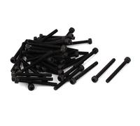 sourcingmap®-M4 x 40 mm, viti a testa esagonale, 50 pezzi, colore: nero