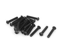 Sourcingmap® M6 x 35 mm in lega di acciaio esagonale a testa pulsante nero 20 pz