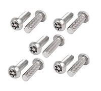 sourcingmap M6X20Mm 304 Testa Bombata In Acciaio Inossidabile Punta Torx Di A Prova Di Manomissione Viti 10Pz