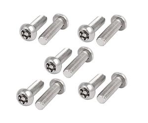 sourcingmap M6X20Mm 304 Testa Bombata In Acciaio Inossidabile Punta Torx Di A Prova Di Manomissione Viti 10Pz