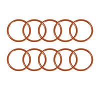Sourcingmap, O-ring in silicone, diametro 50 mm, diametro 43 mm, larghezza 3,5 mm, guarnizione VMQ, rosso, confezione da 10