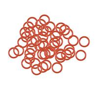 Sourcingmap, O-ring in silicone, diametro 7 mm, diametro 5 mm, larghezza 1 mm, guarnizione VMQ, confezione da 50 pezzi, colore rosso