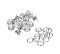 Sourcingmap, occhielli con rondelle, 10,5 x 6 x 7 mm, in lega con foro passante per rivetti cavi, colore argento, 100 pezzi