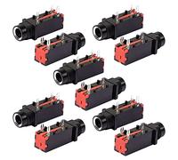 sourcingmap per audio 6.35mm 0.6cm 3 pin Jack Mono Montaggio Pannello PCB Connettori 10 Pz