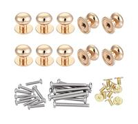 Sourcingmap, pomello rotondo da 10 mm, in lega di zinco per cassetti, con viti M3 x 14, M3 x 25, oro chiaro