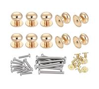 Sourcingmap, pomello rotondo da 12 mm, in lega di zinco per cassetti e cassetti, con viti M3 x 14, M3 x 25, oro chiaro