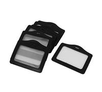 Sourcingmap Porta badge in Simil Pelle Orizzontale, 10 pezzi, Nero